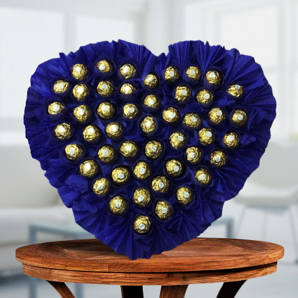 Valentine Heart Shape Ferrero Rocher Arrangement