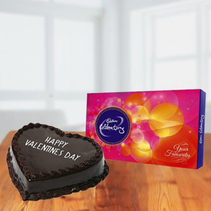 Valentine Chocolate Heart Cake and Cadbury Celebration