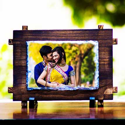 Personalised Stone with Wooden Stand