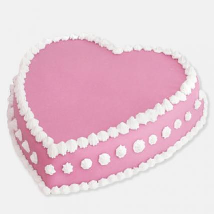 Heart Pink Strawberry Cake