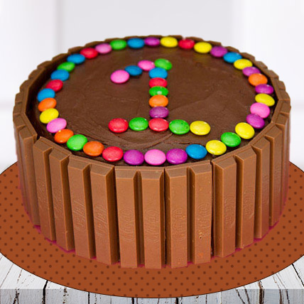 Kit Kat Number Cake with Gems