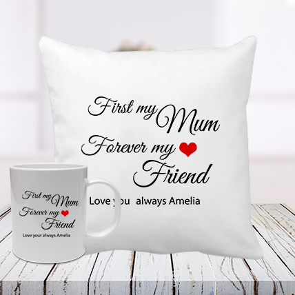 Mum and Friend Cushion Mug Combo