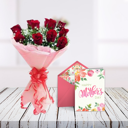 Mothers Day Flowers and Card