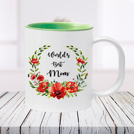 Green Best Mom Photo Mug