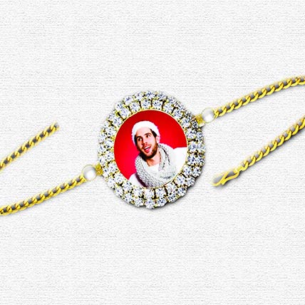 Round Stone Photo Rakhi