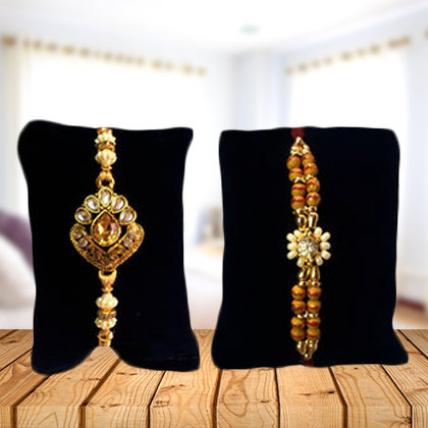 Set of 2 Rakhis-Golden