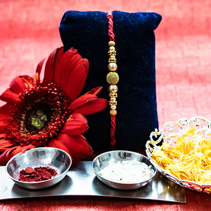 Golden Stone Rakhi