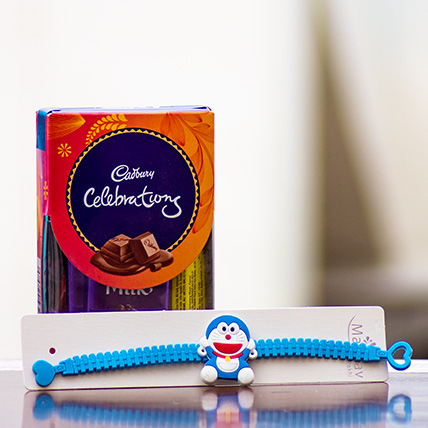 Cartoon Rakhi with Chocolates