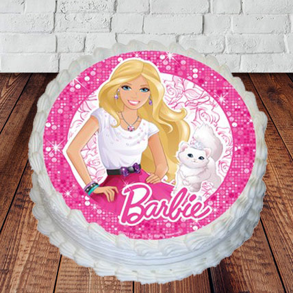 Barbie Photo Cake Round