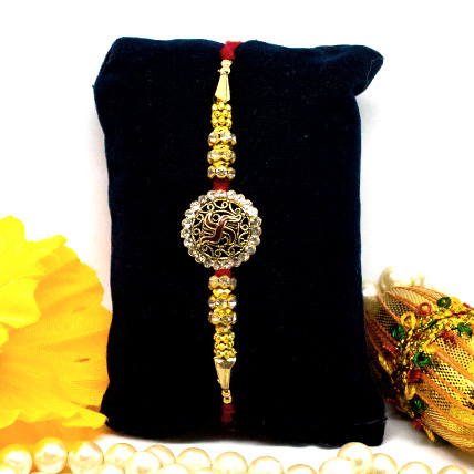 Swastik Golden Rakhi