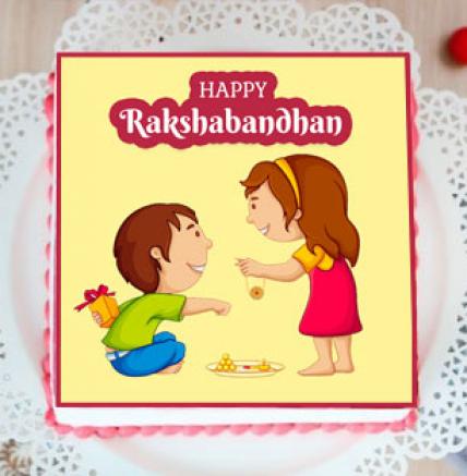 Happy Rakshabandhan Photo Cake