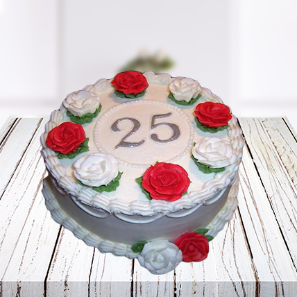 Silver Anniversary Cake