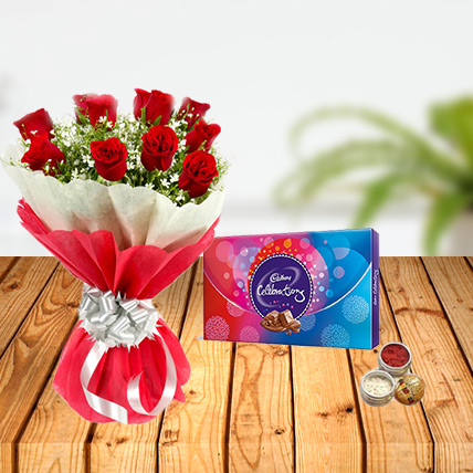 Dussehra Flower and Celebration Tikka Combo