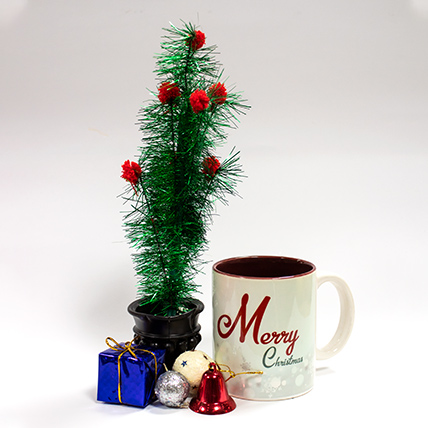 Christmas Mug with decorated Christmas Tree
