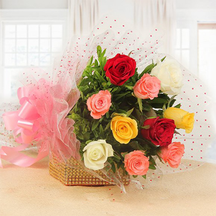 Birthday flowers pink roses bouquet free delivery