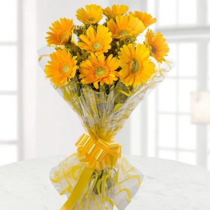 Valentine Yellow Gerbera Bouquet