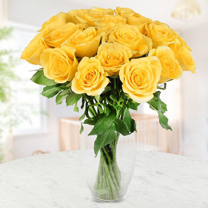 Yellow Roses Vase