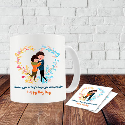 Hug Day Mug and Coasters