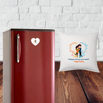 Hug Day Cushion and Fridge Magnet