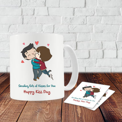 Kiss Day Mug and Coasters