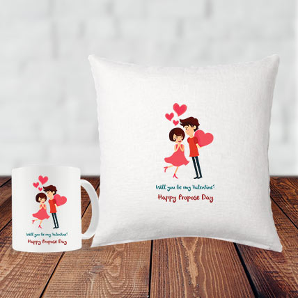 Propose Day Cushion and Mug