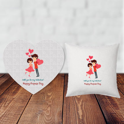 Propose Day Puzzle and Cushion