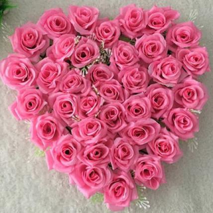 Pink Roses Heart 