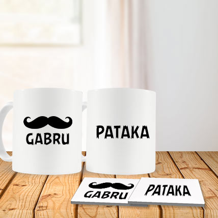 Gabru Pataka Mug and Coasters