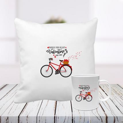 Would You Be My Valentine Cushion and Mug