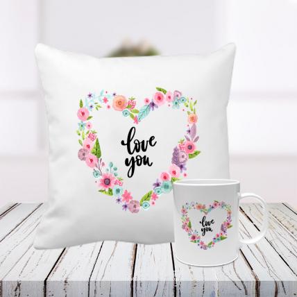 Love You Cushion and Mug