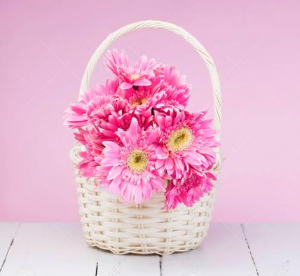 Pink Gerbera Basket