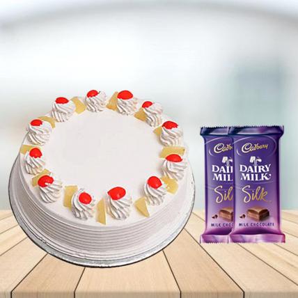 Pineapple Cake with Cadbury Silk Combo