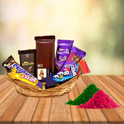 Small Chocolate Basket with Free Gulal