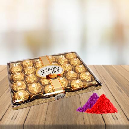 24 Pcs Ferrero Rocher Chocolate Box With Free Gulal 