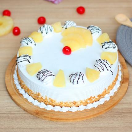 Pineapple Cream Cake with Cherries 