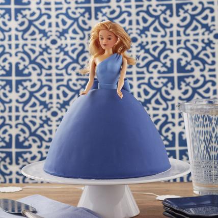 Cool Blue Barbie Cake