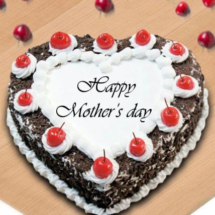 Mothers Day Exclusive Heart Shape Black Forest Cake