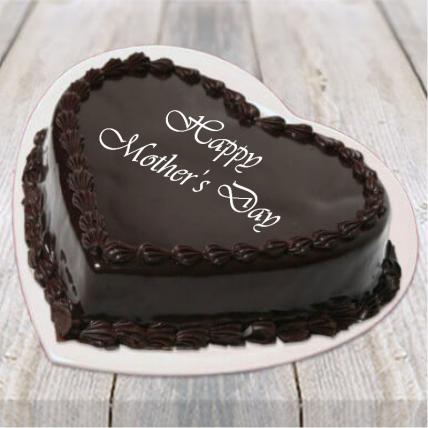 Mothers Day Heart Shape Chocolate Truffle Cake