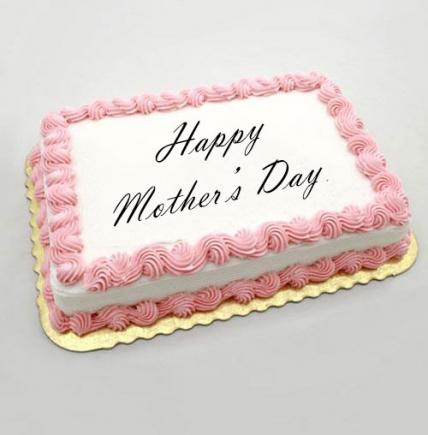 Mothers Day Square Strawberry Cake