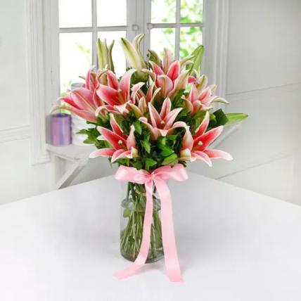 Pink Lily In Vase