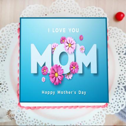 I Love You Mom Photo Cake 