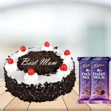 Mothers Day Black Forest Cake with Cadbury Silk Combo