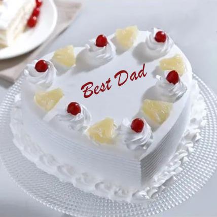 Best Dad Heart Shaped Pineapple Cake