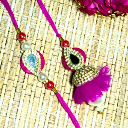 Jewels and Stone Rakhi Lumba Set