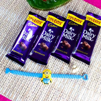 Minions Band Rakhi With Chocolates 
