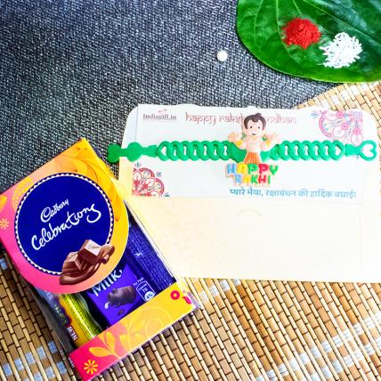 Chota Bheem Band Rakhi With Chocolates 