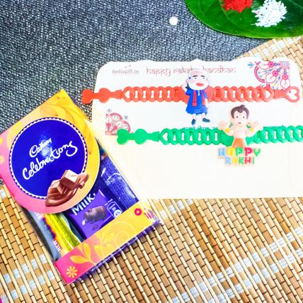 Set of Kids Rakhi With Chocolates 