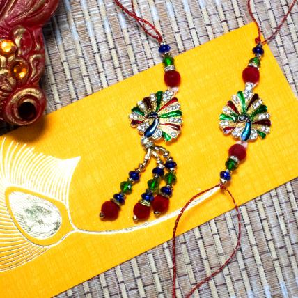 Peacock Rakhi Lumba Set