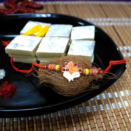 Ganesha Rakhi and Kaju Katli