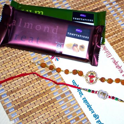 Rakhi Combo with Temptation Chocolates